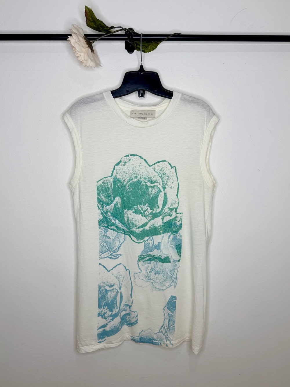 Stella McCartney Shimmer Floral Sleeveless Tee